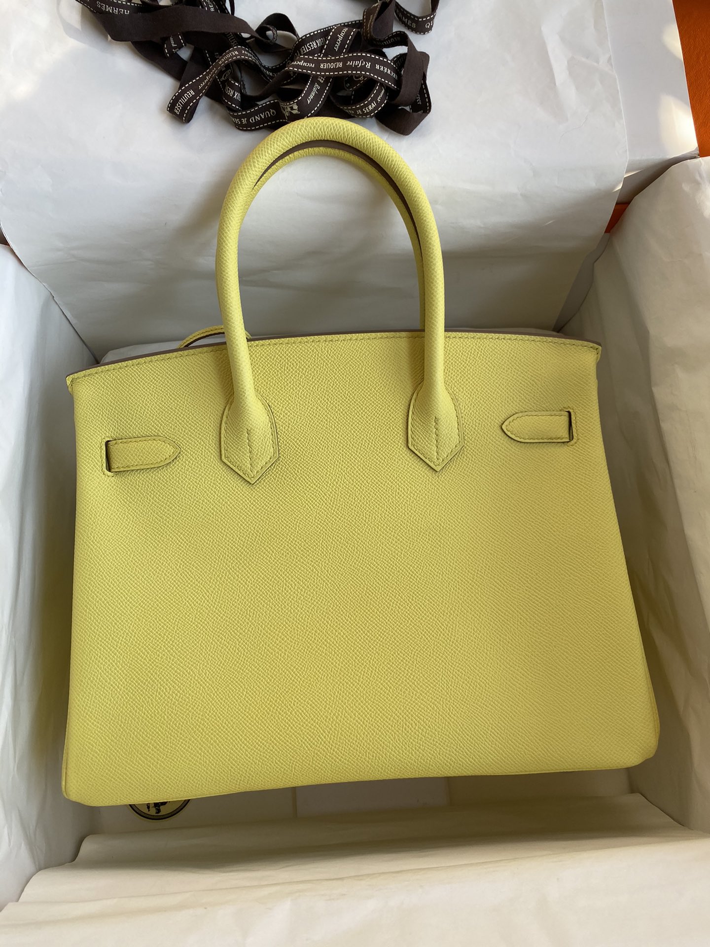 Hermes Birkin 30CM Epsom Leather Handbag Jaune Poussin